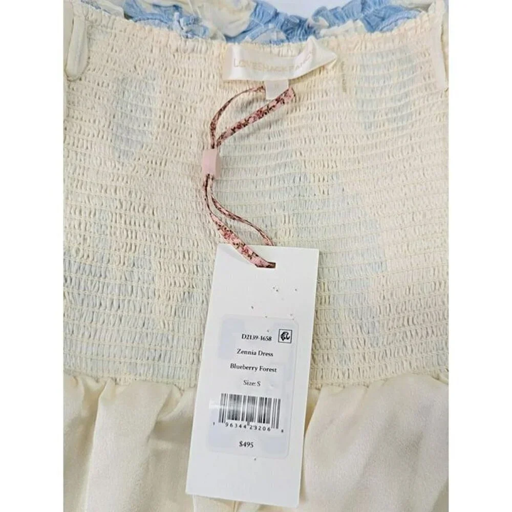 LoveShackFancy Zennia Floral Off-The-Shoulder Minidress Size S (MSRP $495) - Picture 6 of 7
